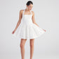Teresa White Pleated Skirt Mini Dress
