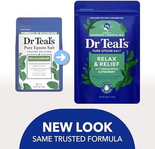 Dr Teal's Epsom Salt Magnesium Soak Relax & Relief Eucalyptus 3 lb