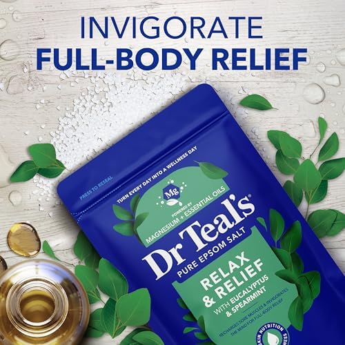 Dr Teal's Epsom Salt Magnesium Soak Relax & Relief Eucalyptus 3 lb
