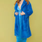 Blue Faux Fur Maxi Duchess Coat