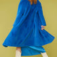 Blue Faux Fur Maxi Duchess Coat