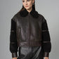 Brown Oversized Shearling Leather Jacket