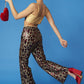 Pink Bamboo Animal Print Sequin Trousers