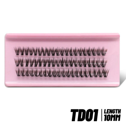 GROINNEYA Lashes Clusters Cat Eyelashes Wispy Individual Lashes Extensions Volume Fluffy Clusters Lashes DIY Eyelashes Makeup