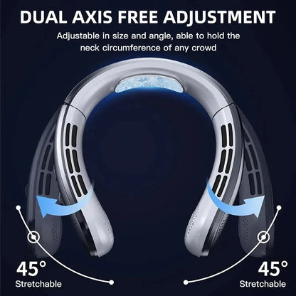 8000mAh USB Hanging Neck Fan Portable Bladeless Mini Rechargeable Mute LED Digital Display Electric Air Cooler Handheld